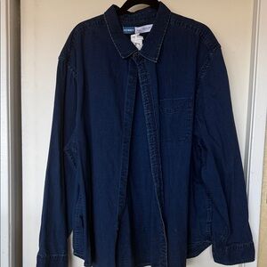 Old Navy Men's Casual Button Down Shirt - Dark Blue denim